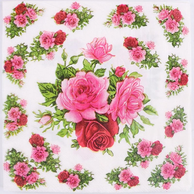 Leimdu Flower Paper Napkins,Luncheon Party Napkins Serviettes 40 Count 2-Ply, 13 x 13 Inch - Image 1